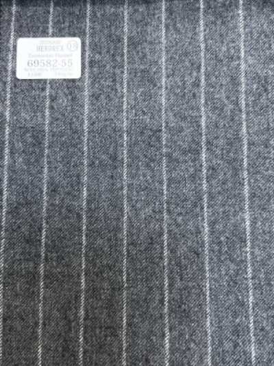 69582-55 26AW HERDREX【Tasmanian Flannel】真絲羊毛 灰色條紋