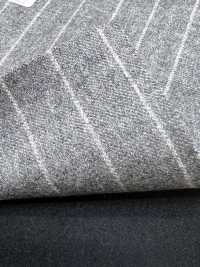 69582-69 26AW HERDREX【Tasmanian Flannel】真絲與羊毛 淺灰色條紋[布料] 國島株式會社 更多照片