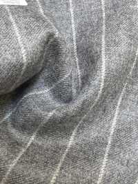 69582-69 26AW HERDREX【Tasmanian Flannel】真絲與羊毛 淺灰色條紋[布料] 國島株式會社 更多照片