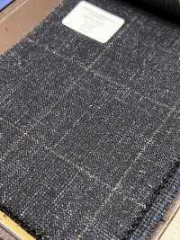 56CN5231 CANONICO WOOL SILK & LINEN 花式西裝布料 海軍藍/棕色 窗格紋 佳能 更多照片