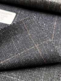 56CN5231 CANONICO WOOL SILK & LINEN 花式西裝布料 海軍藍/棕色 窗格紋 佳能 更多照片