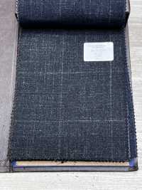 56CN5232 CANONICO（卡諾尼科）羊毛・真絲・亞麻 花式西裝布料 綠色/米白 格紋 佳能 更多照片