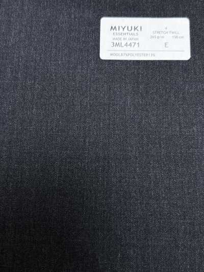 3ML4471 26AW 御幸面料 MIYUKI ESSENTIALS STRETCH TWILL 炭灰色 素色
