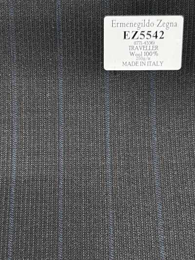 EZ5542 Ermenegildo Zegna TRAVELLER 灰色×薩克斯藍 條紋
