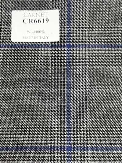 CR6619 CARNET 灰色×藍色 格紋