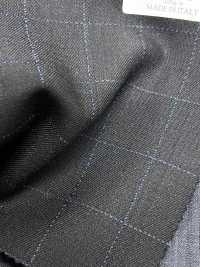 ZA4641 MARZOTTO Super110's 黑×藍 刺繡格紋[布料] 細井商事株式會社 其他圖片